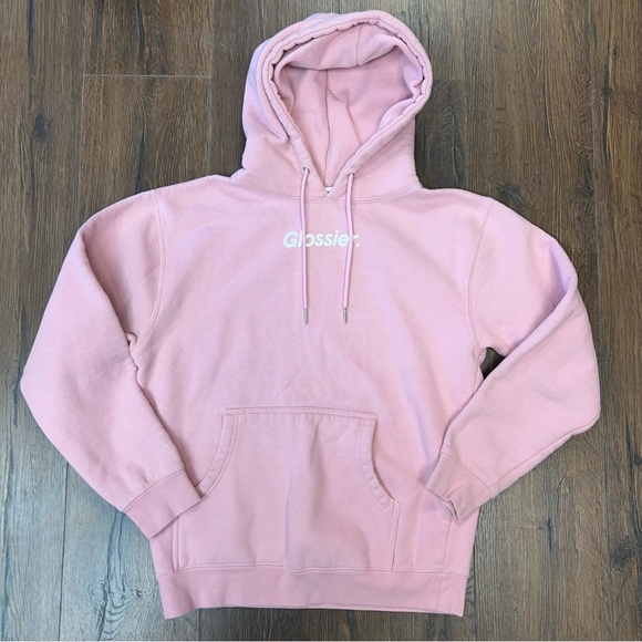 Glossier Pink Logo Hoodie SZ SM - Picture 1 of 7